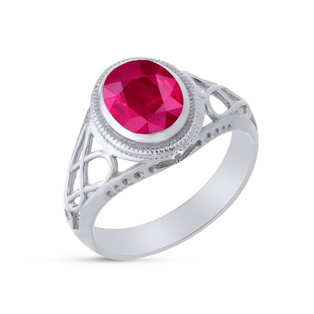 Ruby sterling silver ring size 8.5